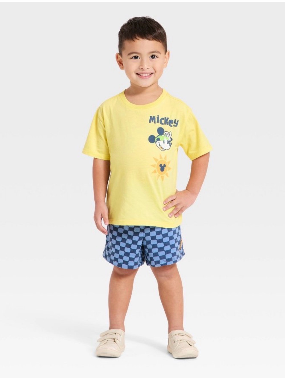Toddler Boys' 2pc Disney Mickey Mouse Surf T-Shirt & Shorts Set - Yellow 4T BNWT